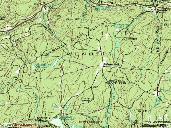 Zip code 01379 topographic map