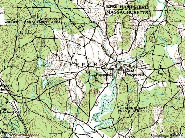 Zip code 01463 topographic map