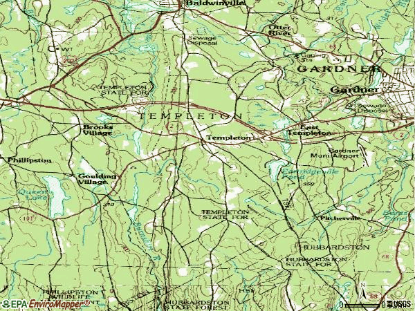 Zip code 01468 topographic map