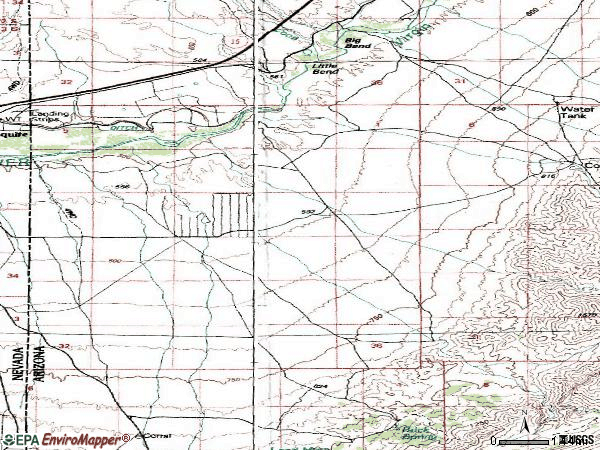 Zip code 89024 topographic map