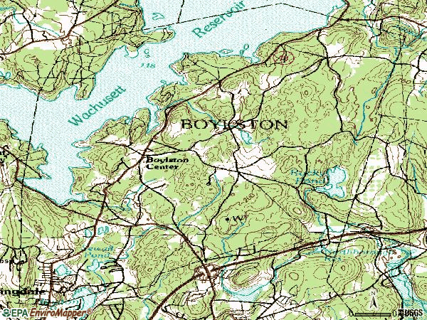 Zip code 01505 topographic map