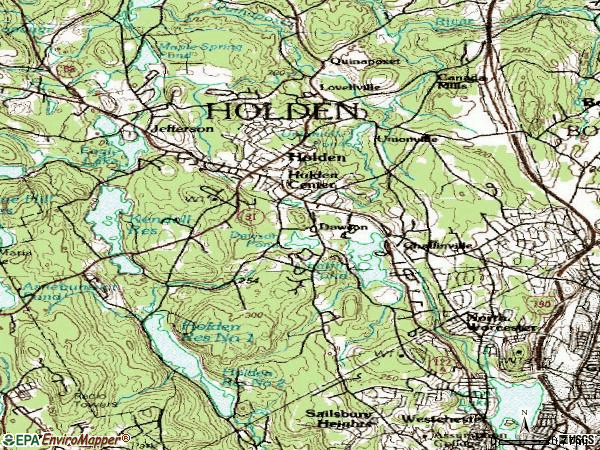 Zip code 01520 topographic map