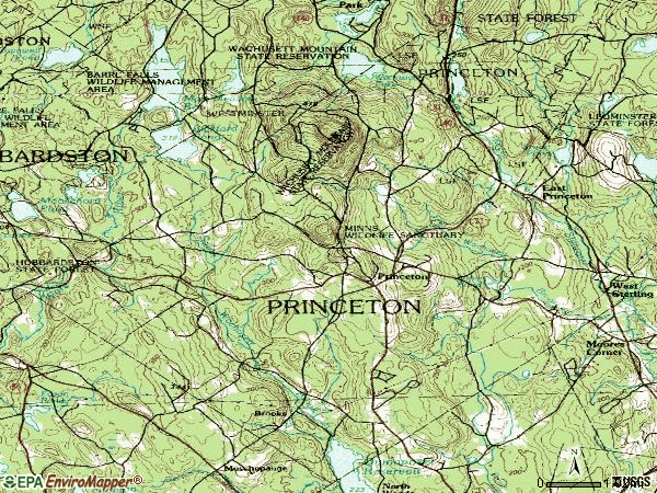 Zip code 01541 topographic map