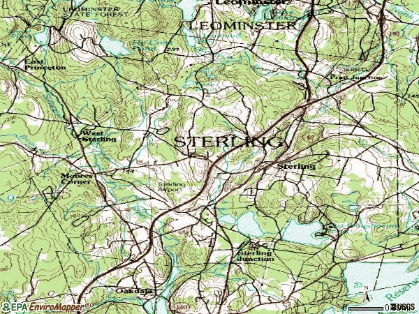 Zip code 01564 topographic map