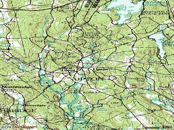 Zip code 01568 topographic map