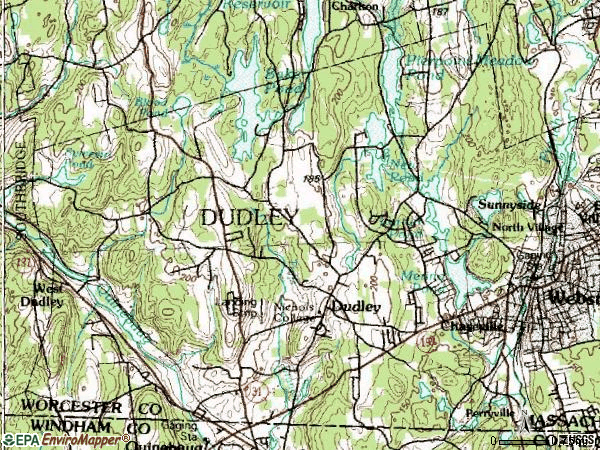 Zip code 01571 topographic map