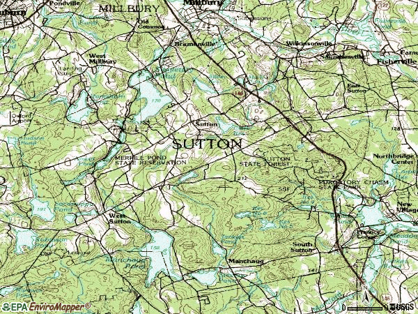 Zip code 01590 topographic map