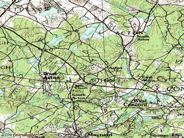 Zip code 01720 topographic map