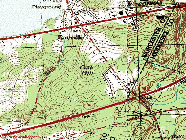 Zip code 01745 topographic map