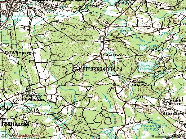 Zip code 01770 topographic map