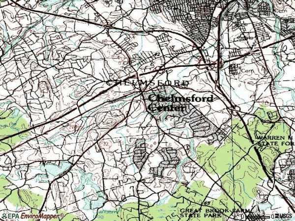 Zip code 01824 topographic map