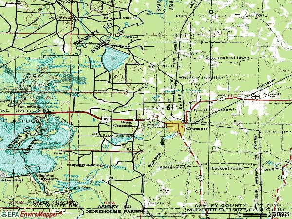Zip code 71635 topographic map