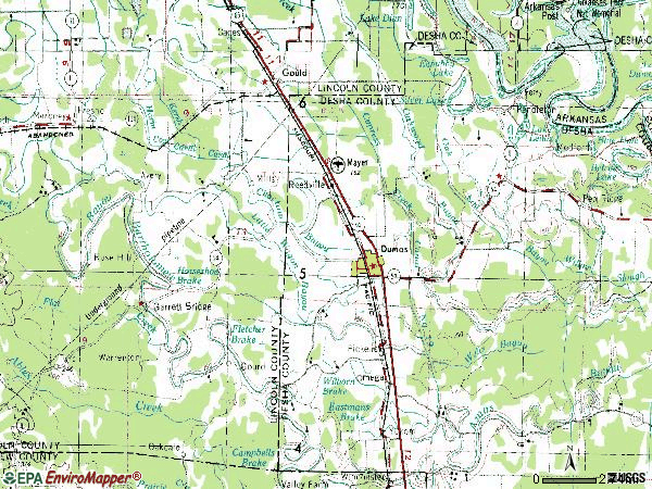 Zip code 71639 topographic map