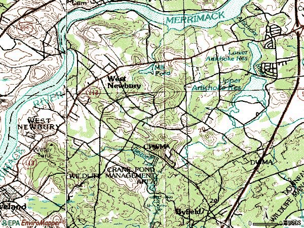 Zip code 01985 topographic map