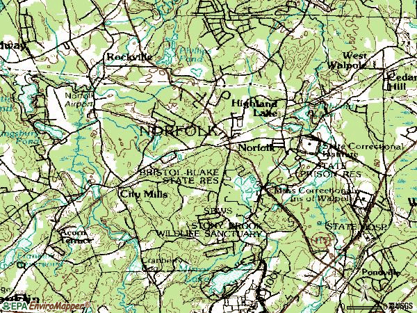 Zip code 02056 topographic map
