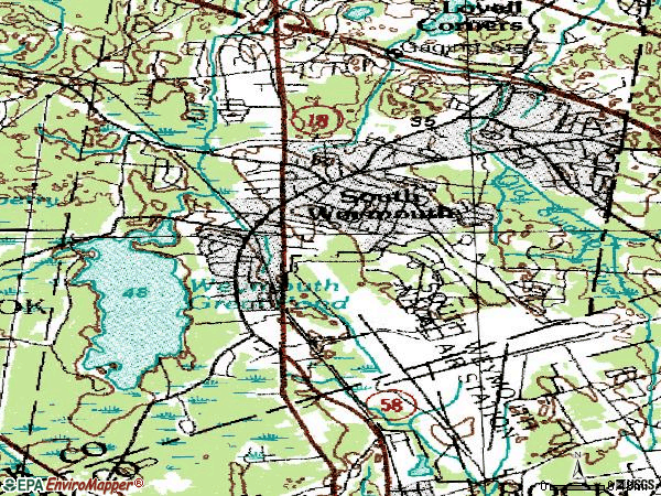 Zip code 02190 topographic map