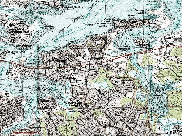 Zip code 02191 topographic map