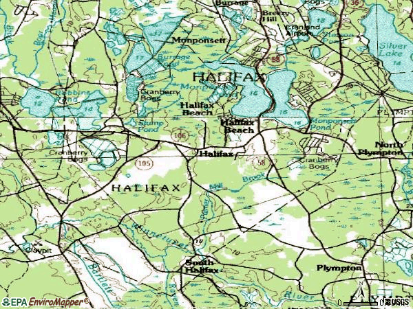Zip code 02338 topographic map