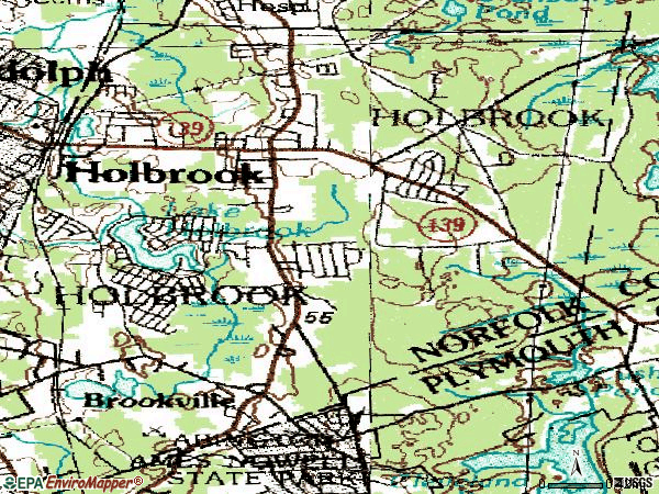 Zip code 02343 topographic map