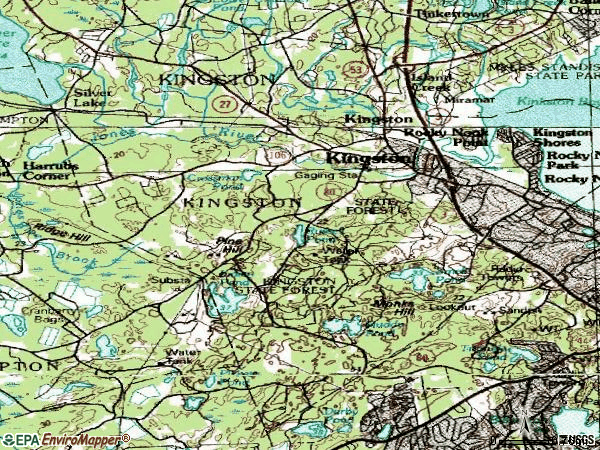 Zip code 02364 topographic map