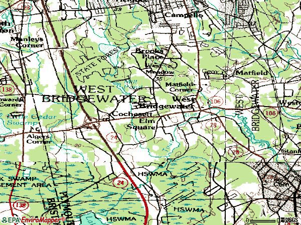 Zip code 02379 topographic map