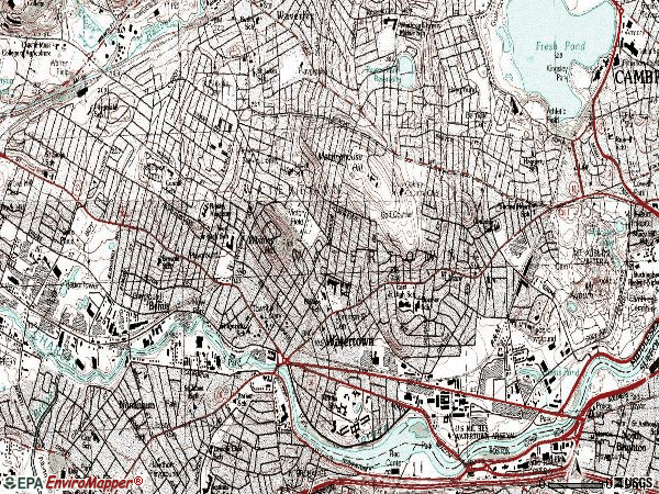 Zip code 02472 topographic map