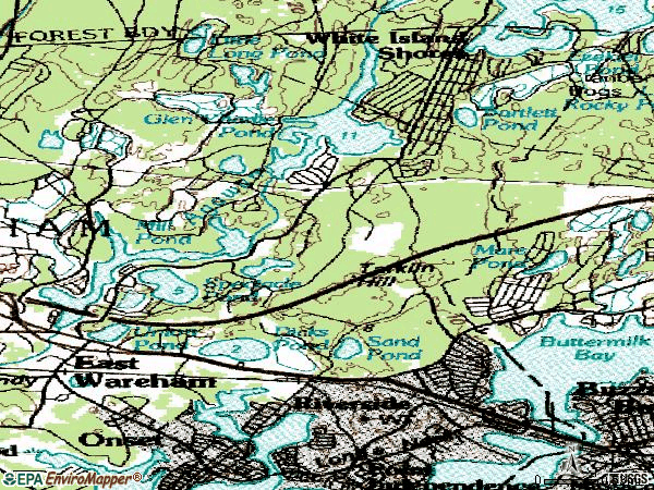 Zip code 02538 topographic map