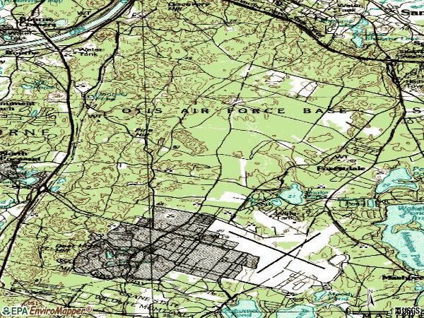 Zip code 02542 topographic map