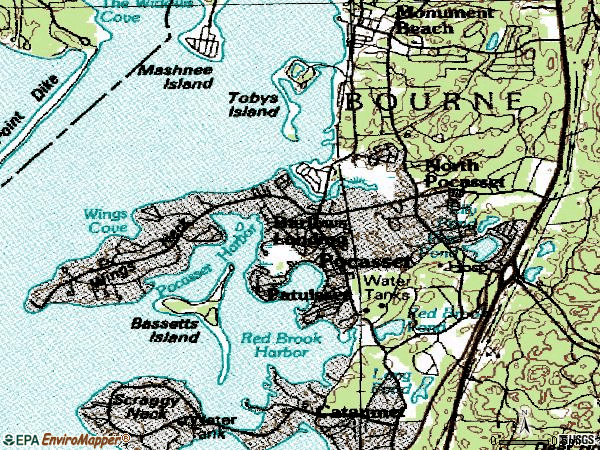Zip code 02559 topographic map