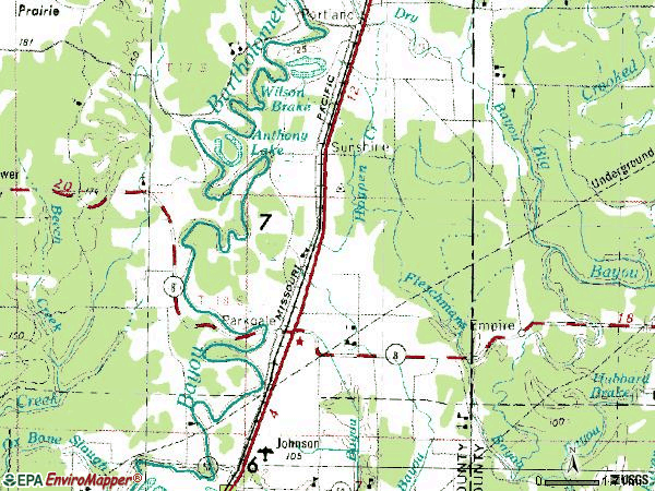 Zip code 71661 topographic map