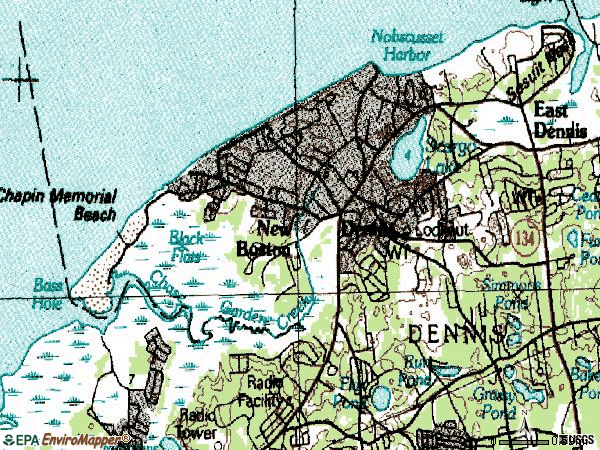 Zip code 02638 topographic map