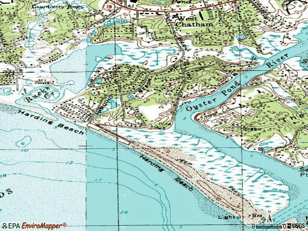 Zip code 02669 topographic map