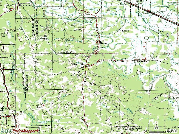 Zip code 71667 topographic map