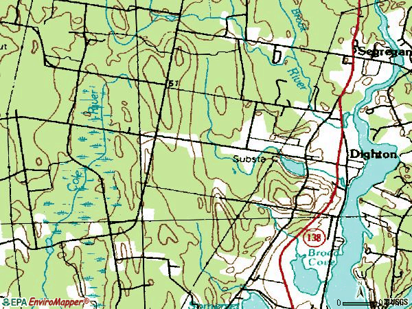Zip code 02715 topographic map