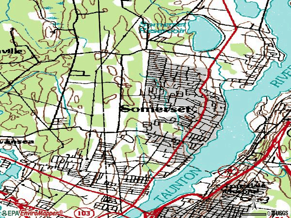 Zip code 02726 topographic map