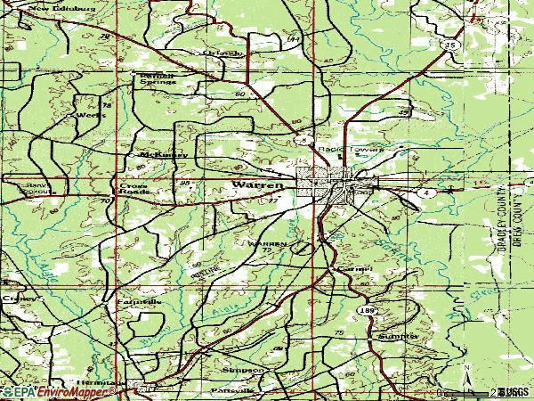 Zip code 71671 topographic map