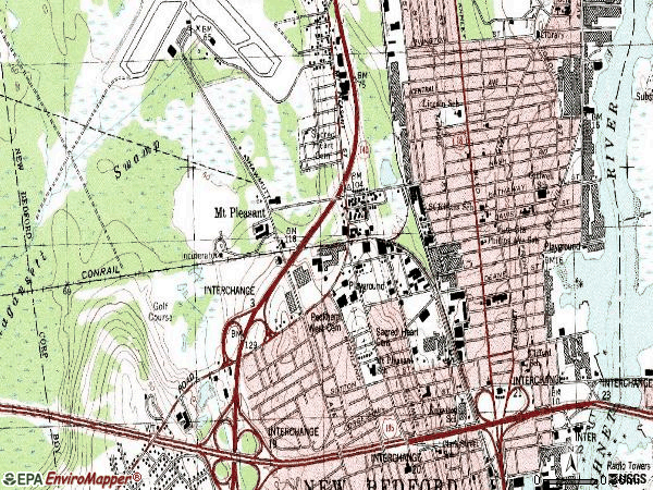 Zip code 02746 topographic map