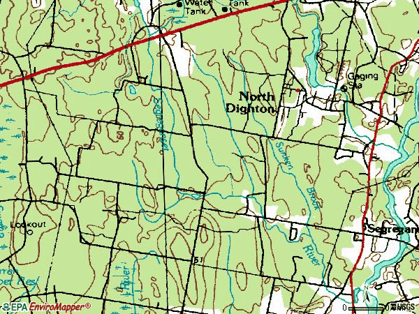 Zip code 02764 topographic map