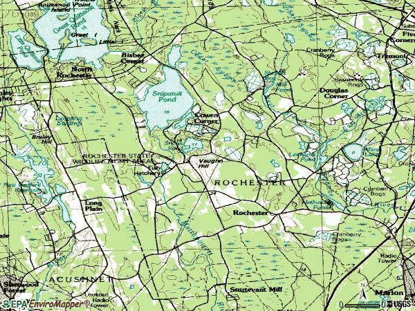 Zip code 02770 topographic map