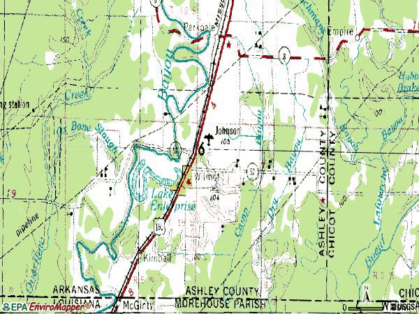 Zip code 71676 topographic map