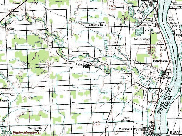 Zip code 48054 topographic map