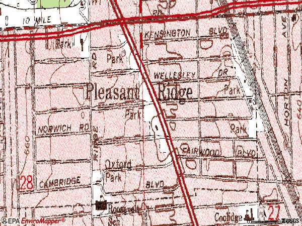 Zip code 48069 topographic map