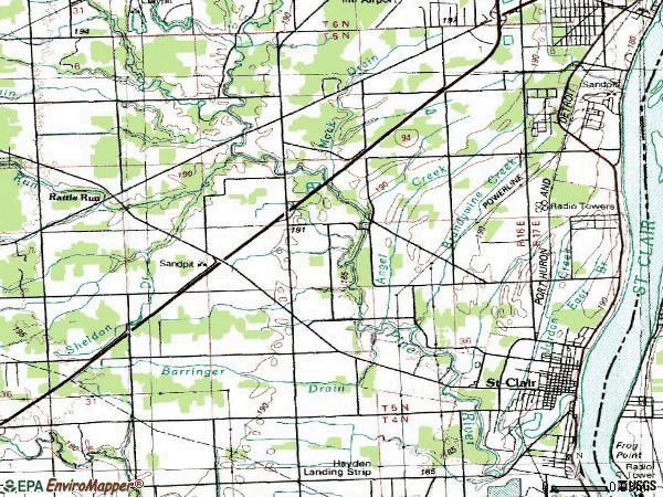 Zip code 48079 topographic map