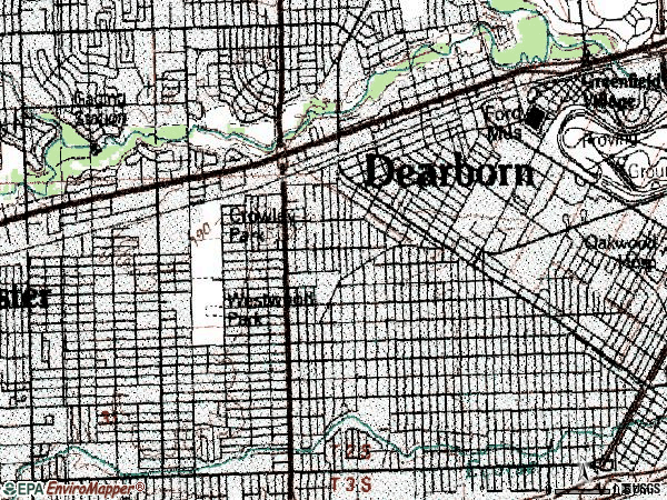 Zip code 48125 topographic map