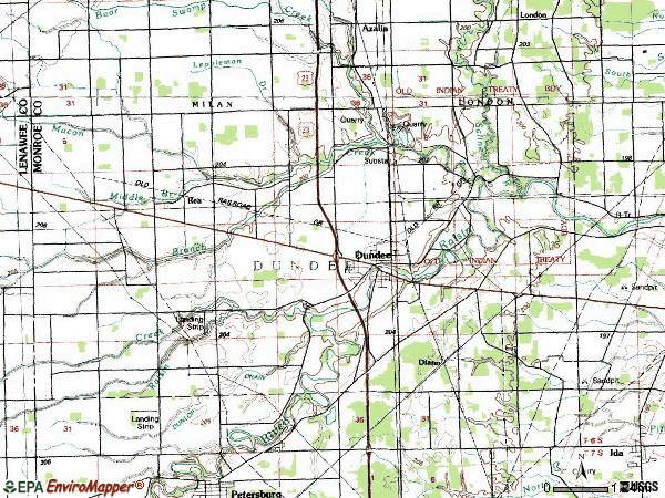 Zip code 48131 topographic map