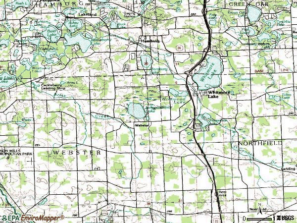 Zip code 48189 topographic map