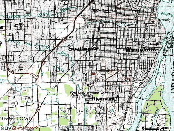 Zip code 48192 topographic map