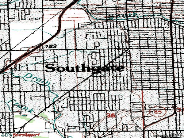 Zip code 48195 topographic map