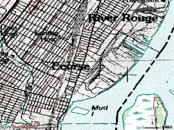 Zip code 48229 topographic map