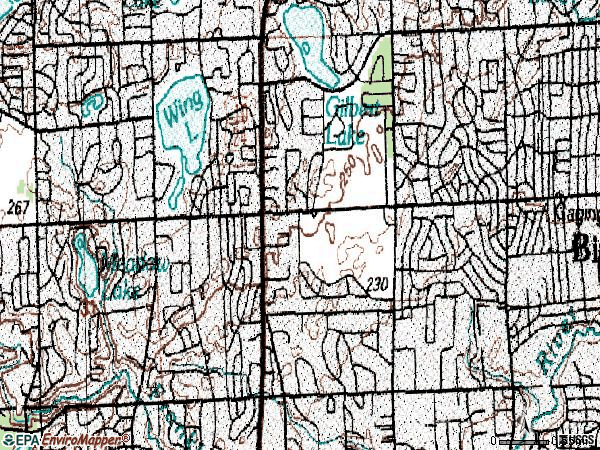 Zip code 48301 topographic map